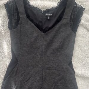 Bebe Charcoal and Black Lace Dress
